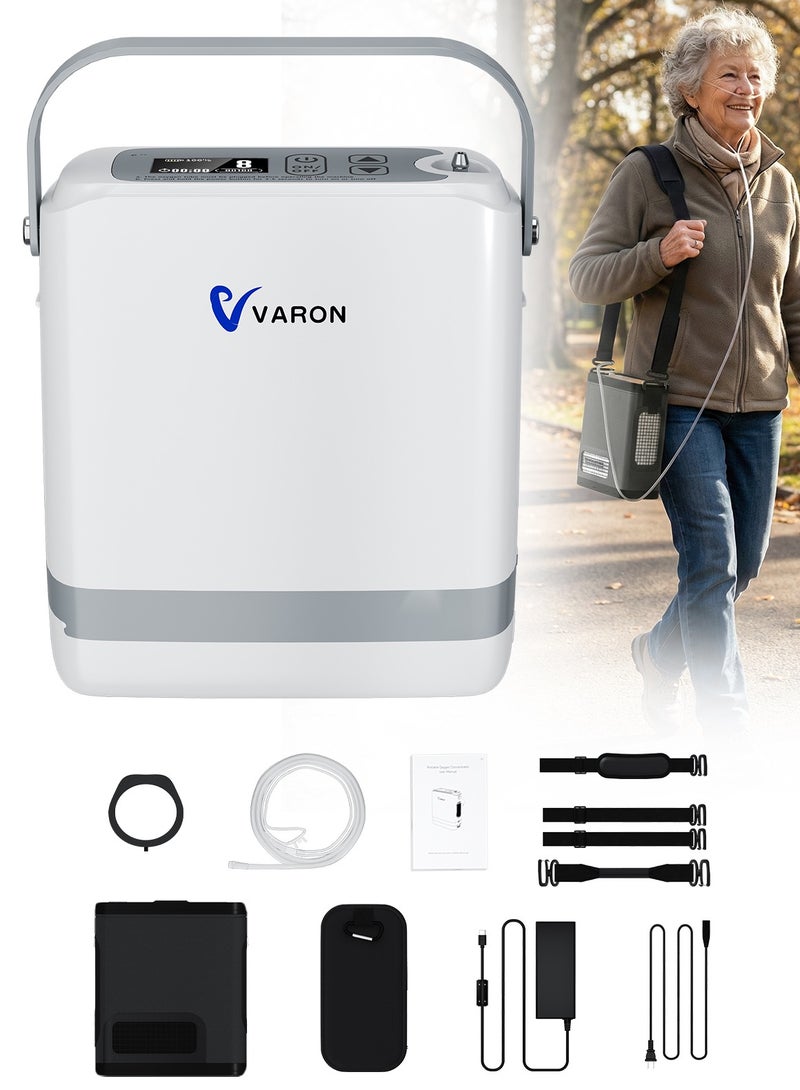 فارون جهاز أكسجين منزلي، جهاز تركيز أكسجين طبي محمول، تركيز أكسجين 93%، وزن 1.98 كجم، مولد أكسجين نبضي، جهاز أكسجين منزلي للسفر - Image 1